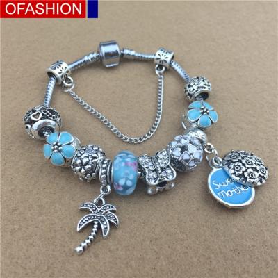 China Trendy Custom Fashion Crystal Jewelry China Hot Sale Unique Silver Charm Bracelet Fast Delivery New Designer for sale