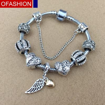 China FASHIONABLE Silver Plated Crystal Beads Bracelet Custom Charm Bracelet for Women DIY Bead Bracelets and Bangles for sale