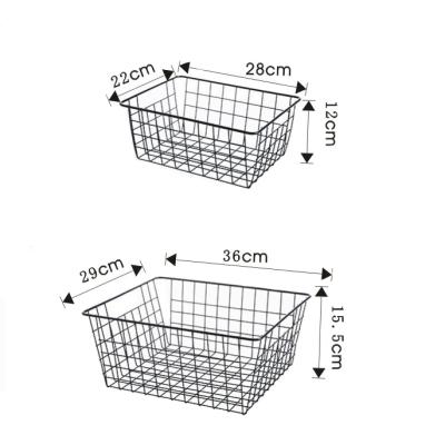 China Sustainable Metal Wire Storage Baskets Iron Mesh Basket Pantry Organizer Grid Bin Baskets for Sideboards, Bathroom, Office, Closets for sale