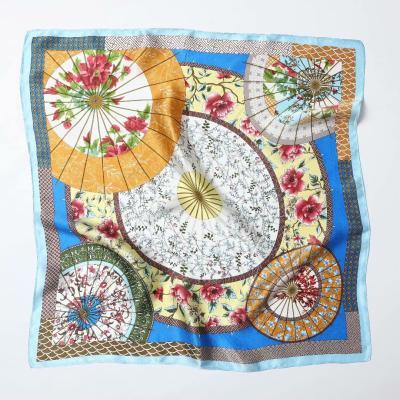 China Real Silk Flower Square Scarf 12mm Soft Elegant Luxury Multifunctional Pure Silk Umbrella Scarf For Women for sale