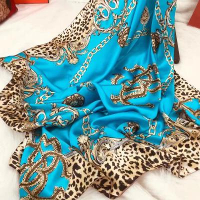 China Custom Printing Large Size Scarf Soft Elegant Luxury Silk Design Luxury Silk Scarf For Women for sale