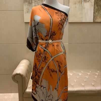 China New Arrival Anti-Static Lotus Castle Silk Dress Plus Size Women's Dress for sale