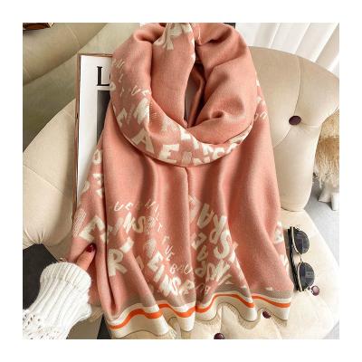 China Cashmere Scarf Women Winter Long Spring Soft Warm Scarves For Women Letter Pattern Shawls Wraps for sale