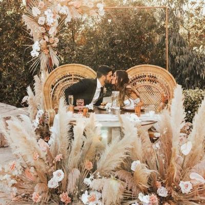 China Dried Flower Wedding Supplies Dried Flower Backdrop Wall Large Pampas Grass Wedding Centerpieces and Table Decorations for sale