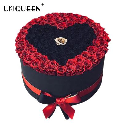 China Bulk Gold Eternal Black Rose Preserved Flower Heads Eternal Rosas Eternas Stabilizzate Wholesale Vlentines Day for sale