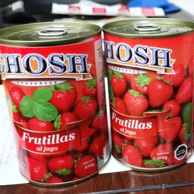 China Canned Healthy Fruit Food Canned Strawberry In Syrup 410G for sale