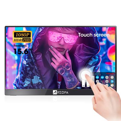 China business & Arzopa Portable Gaming Monitor 15.6 Inch Portable Display FHD Mobile Finger Touch Screen USB C Monitor for sale