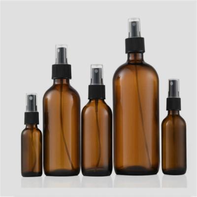 Cina Signor di vetro riutilizzabile portatile Bottle, Amber Boston Round Spray Bottle dura in vendita