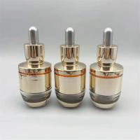China 30ml Golden Luxury Glass Dropper Bottles With Pipette Practical Non Toxic for sale