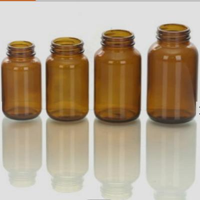 China Thickened Amber Round Glass Bottles For Pharmaceutical Use Durable 30ml-500ml for sale