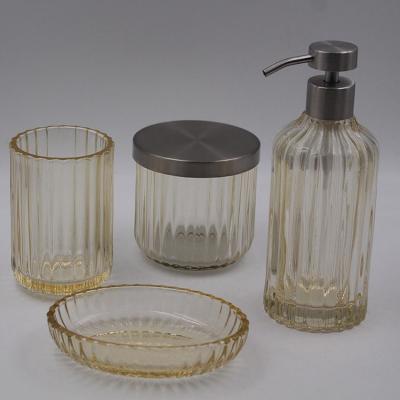 Chine Le distributeur en verre inodore de savon met l'ensemble en bouteille pour la scène multi de lavage de main réutilisable à vendre