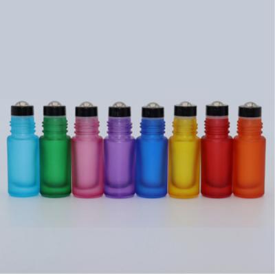 China Leak Proof Sealed Frosted Glass Roller Bottles Lightweight Multi Color for sale