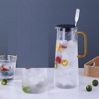 China ISO9001 Water Heat Resistant Glass Pitcher With Lid Non Toxic 550ml for sale