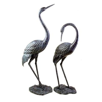 China Europe Garden Decor Herons Bronze Statue Bronze Animal Sculpture for sale