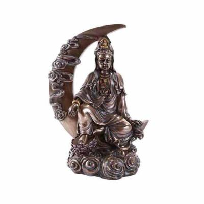 China China Home Decoration Lord Guan Yin Buddha Life Size Brass Statue for sale