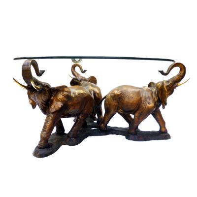 China Burbize Modern High Quality Custom Antique Coffee Table Three Elephants Furniture Living Room Decoration for sale