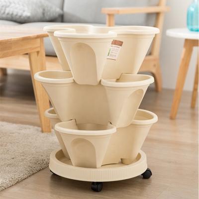 China CLASSIC High Quality Vegetable Vertical Tired Stackable Plant Pot Strawberry Planter Strawberry Planter Modular Garden Hydroponic Tower for sale