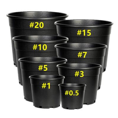 China High Quality Recycled Small 3 6 8 10 # 4 Modern 14 cm Deep Used Plastic 7 Gallon Black Seedling Nursery Pots for sale