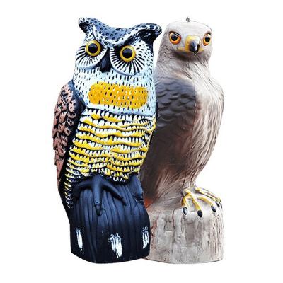 China Eagle Hawk Owl Scarecrow Animal Repellent Sculpture in Alert Contemporary Realistic Outdoor Plastic Bird Decoration Craft Yard Garden Satue for sale