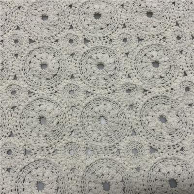 China Polyester Durable White Heavy Stretch Mesh Custom Tape Embroidered Net Warp Lace Fabrics for sale