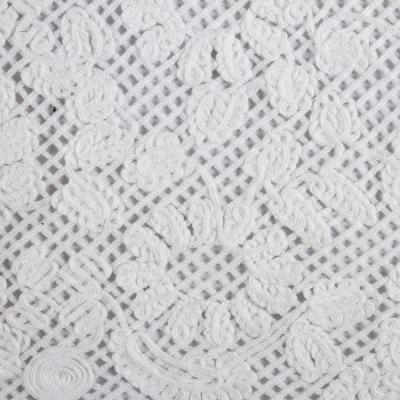 China Breathable white guipure fancy crochet embroidery eyelet chain fabric for lady dress ST-1039 for sale