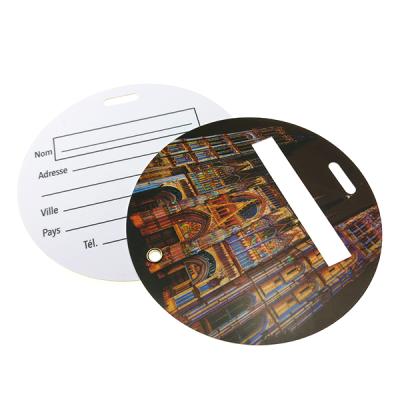 China PVC Wholesales Hard Plastic PVC Name Tag Round Luggage Tag for sale