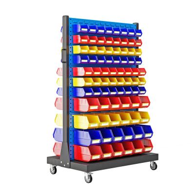 China Sheet Maker Sale Garage Workshop Tool Storage Rack Square Hole Cold Rolled Steel Galvanized Tools Show Canopy Shelf With Box for sale