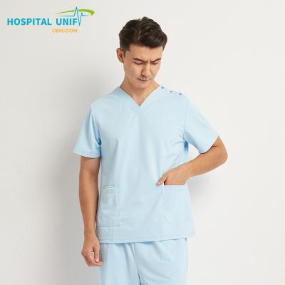 China 0 Carcinogen H&U Breathable Hospital Uniforms Sets Work Clothes Women Men Comfortable Colors OEM Hot Selling Customized Cotton Nursing Scrubs for sale