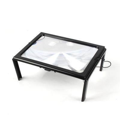 China Protect Eyes 12 Inch Mobile Led Luminous Magnifier A4 3X Plastic Sheets Hands Free Magnifier For Reading for sale