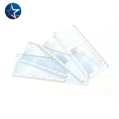 China Protect Eyes 3X 189*65mm Plastic PVC Customer Logo Printing Ruler Reading Magnifier for sale