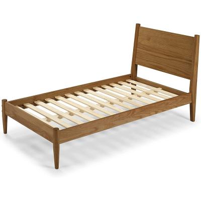 China Best Selling New Bedroom Furniture Natural Color Wooden Double Bed Transitional Bed for sale