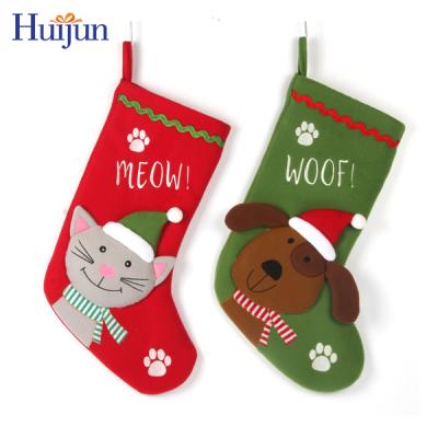 China Decorative 3D House Pet Christmas Stockings, 18 inch, Set of 2 for sale