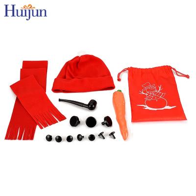 China 2021 Environmentally Friendly Christmas DIY Snowman Decorations Kits Lovely Snowman Making Tools Soft Hat Outdoor Activity With Draw0string Bag for sale