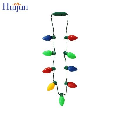 China Hot Sale LED Light Bulb Flashing Colorful Light Bulb Necklace Christmas Party Decorations for sale