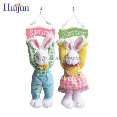 China Home Decoration Bunny Plush Toy Wall Hanging Decorative Wall Hanging Easter Decor for sale