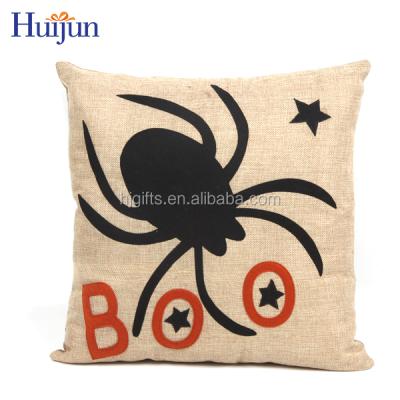 China New Fashion Disposable Square Shape Soft Printing Jute Halloween Cushion Cover for sale