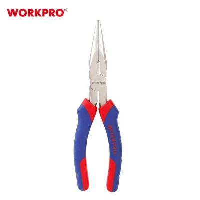 China WORKPRO Cutter 8 inch wire crimping the extra strength of long nose pliers gripping the heavy duty side of jaws cutting pliers for wire and cable for sale