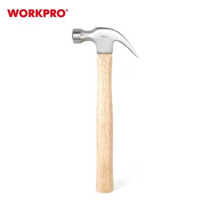 China Claw Hammer WORKPRO Fully Polished Claw Hammer Impact Resistant 16 oz. Grip Non Slip Grip Heavy Duty Construction Claw Hammer Wood for sale