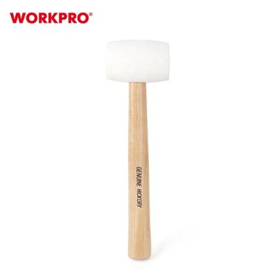 China Rubber Construction Rubber Covering Hammer WORKPRO 16 Ounce Mallet Hammer Hardwood Heavy Duty Rubberized Non Slip Grip Strike Hammer for sale