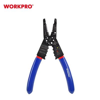 China Comfortable Handle WORKPRO 178mm Grip Plier Wire Stripper Cutter Wire Stripper Tool Wire Rope Stamping Tool for sale