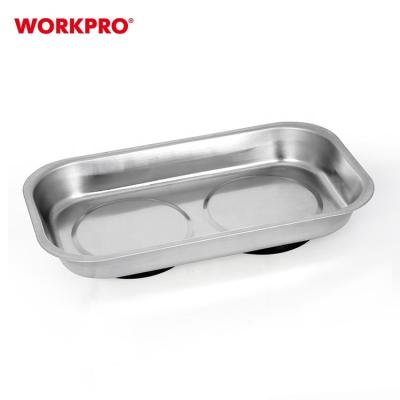 China Prevents Rust And Corrosion WORKPRO Large Rectangle Magnetic Parts Tray Stainless Steel Construction Powerful Magnetic Parts Tray for sale