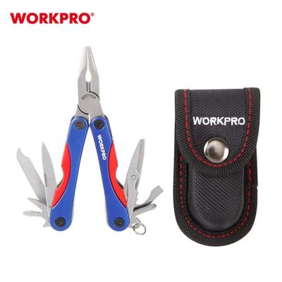 China WORKPRO Unrated 12 IN 1 Pliers Multi Purpose Tools Mini Pliers Compact Knives Screwdriver Survival Multi Tool Opener for sale