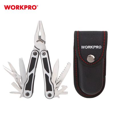 China WORKPRO MULTI FUNCTIONAL 15 in 1 Stainless Steel Wire Stripper Crimping Knife Cable Cutter Multi Purpose Tool Pliers for sale