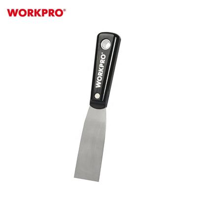 China WORKPRO Building Tools Carbon Steel Putty Scraper Cleaning Putty Knife Spring Joint Sharp Steel Nylon Flooring Knife Handle for sale