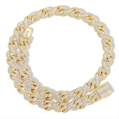 China Anti-allergic Gold Plated Wholesale 15mm Cuban Link Chain Fashion Women Simple Simple Jewelry Chain Necklaces for sale