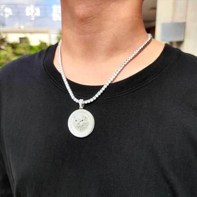 China Hiphop Fashion Jewelry Coopper Inlaid Zircon Pendants Men Women Copper Pendants Hip Hop Lion Sign Pendant Men Couple for sale