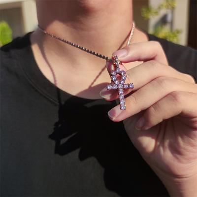 China Hiphop 2022 Hot Sale Hip Hop Jewelry Cross Pendant Necklace Girls Copper Inlaid Copper Cross Pendants Boys Hot Sale for sale