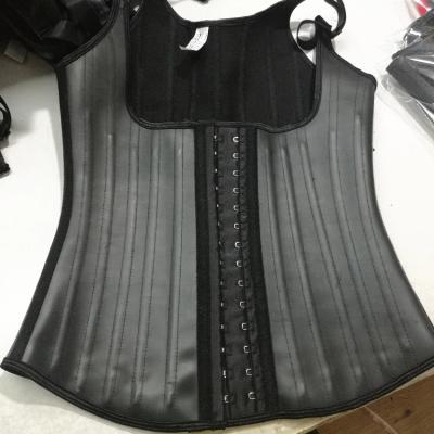 China Antibacterial Women Custom Slimming Latex Waist Trainer Vest Quality Rubber Steel Boned Body Shaper Vest 25 for sale