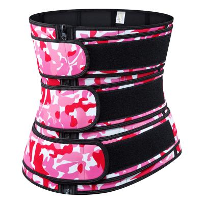 China Antibacterial Steel Boned Waist Trainer Belt Shapewear Neoprene Weight Loss Waist Trainer Sweat 3 Straps Corset Waist Trainer for sale