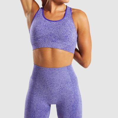 China Low MOQ custom logo 2020 autumn women's breathable hot sale yoga wear fitness yoga two-piece seamless set for sale